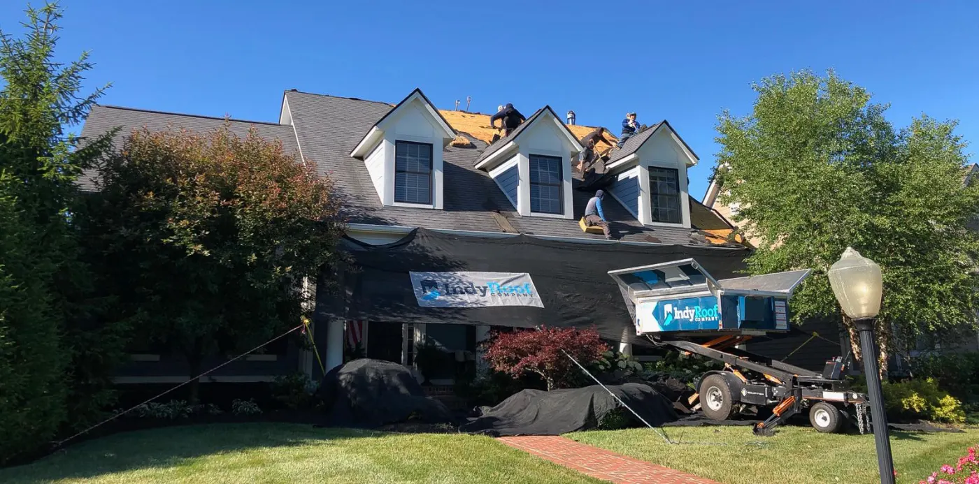 Storm damage documentation on a Villages at Grassy Creek commercial building